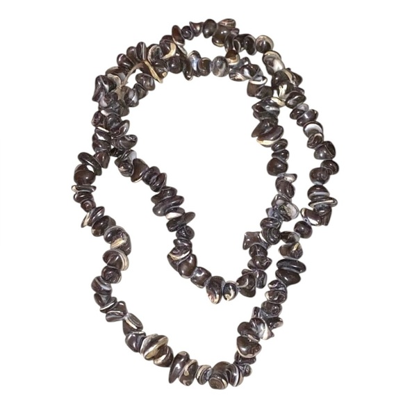 Vintage Banded Agate Bead Beaded Necklace 28” - Picture 4 of 4